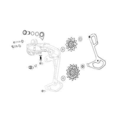Jaula Cambio Trasero Sram XX1 Eagle AXS Gris Polar